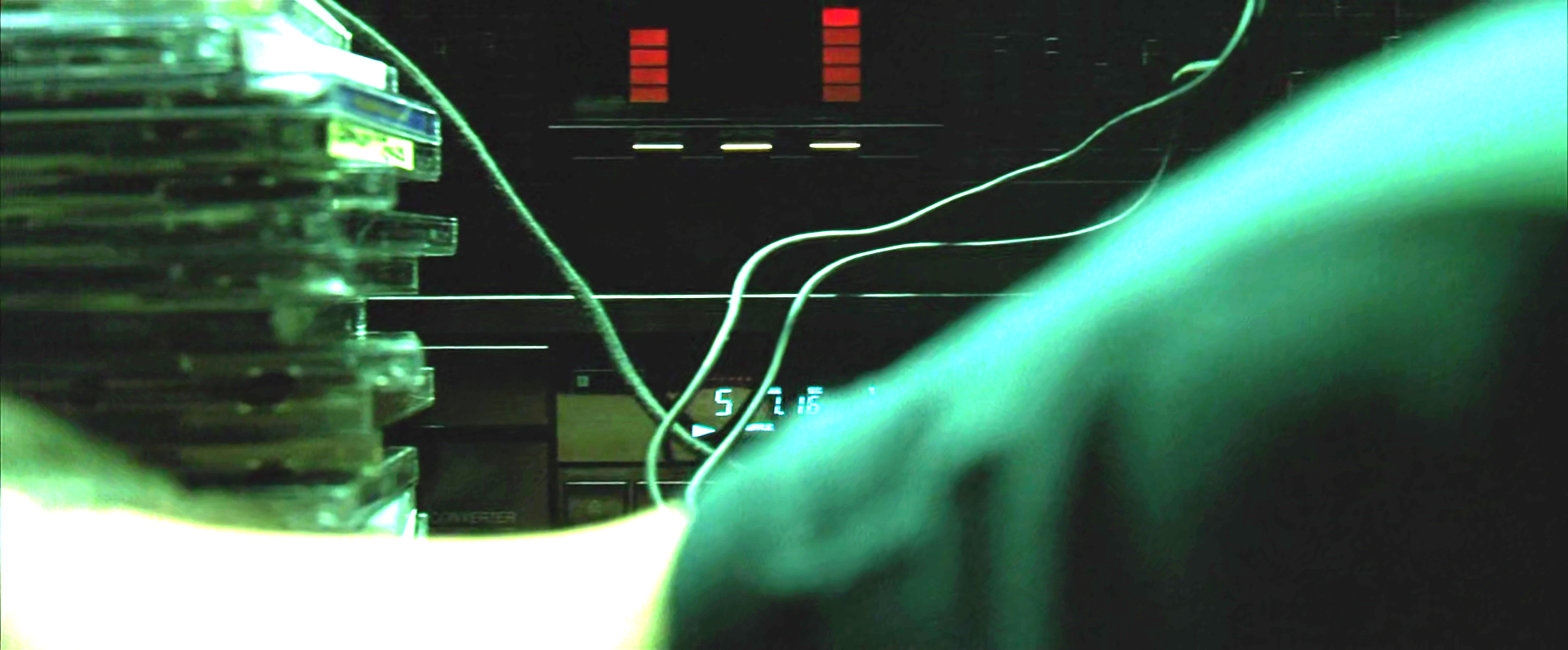/images/matrix-hifi-enhance.png A version of the previous screengrab with the brightness and contrast dialled up, showing defined button outlines and some of the labelling on the front of the EQ and CD player.